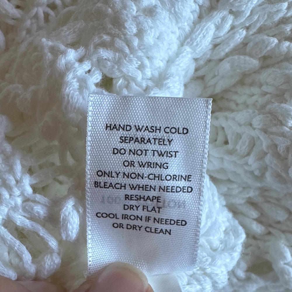 NWT J. Jill White Crochet Cotton Knit Sweater size Large - Picture 10 of 15